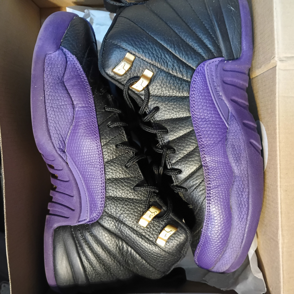 Black and Purple High-Top Sneakers